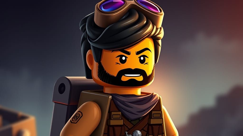 Determined Lego Minifig Embarks on Adventure