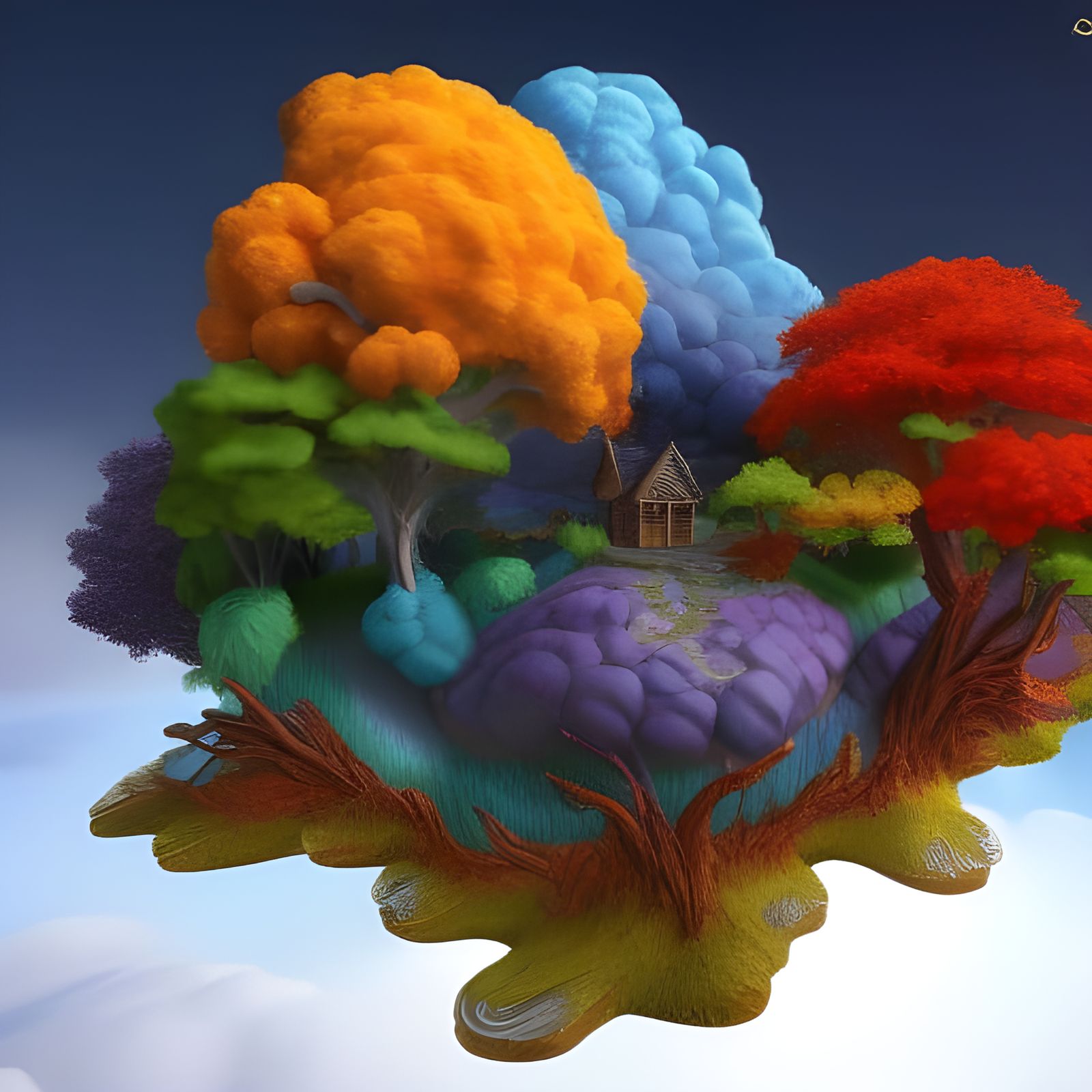 Hyperrealistic Crystal Garden Home Under Superstorm Sky