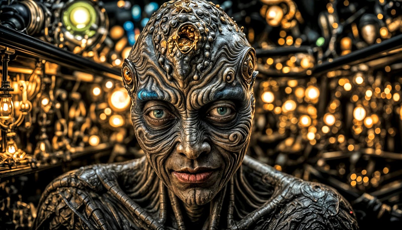 Photorealistic Aliens in Exotic Fashion, Hyperreal Photograp...