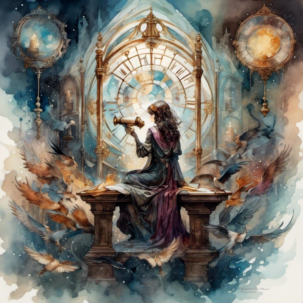 Luminous Still Life with Quill, Telescope and Palette