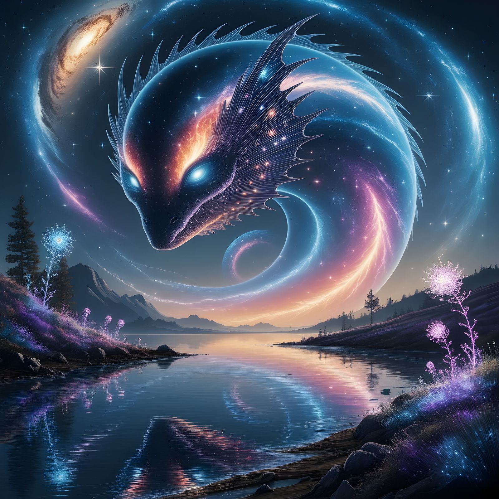 Celestial Being Made of Galaxies and Stardust