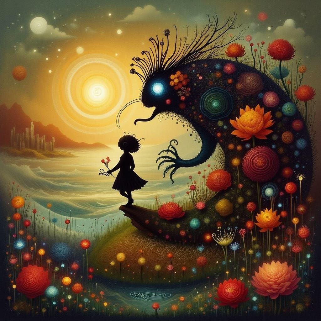 Intricate Glyph Art with Geometric Patterns