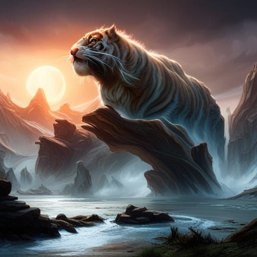 Fantastical Tornado Tiger Concept Art