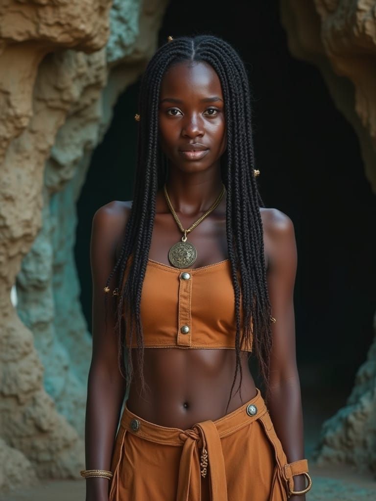 Ebony Goddess in Rugged Zulu-Inspired Armor