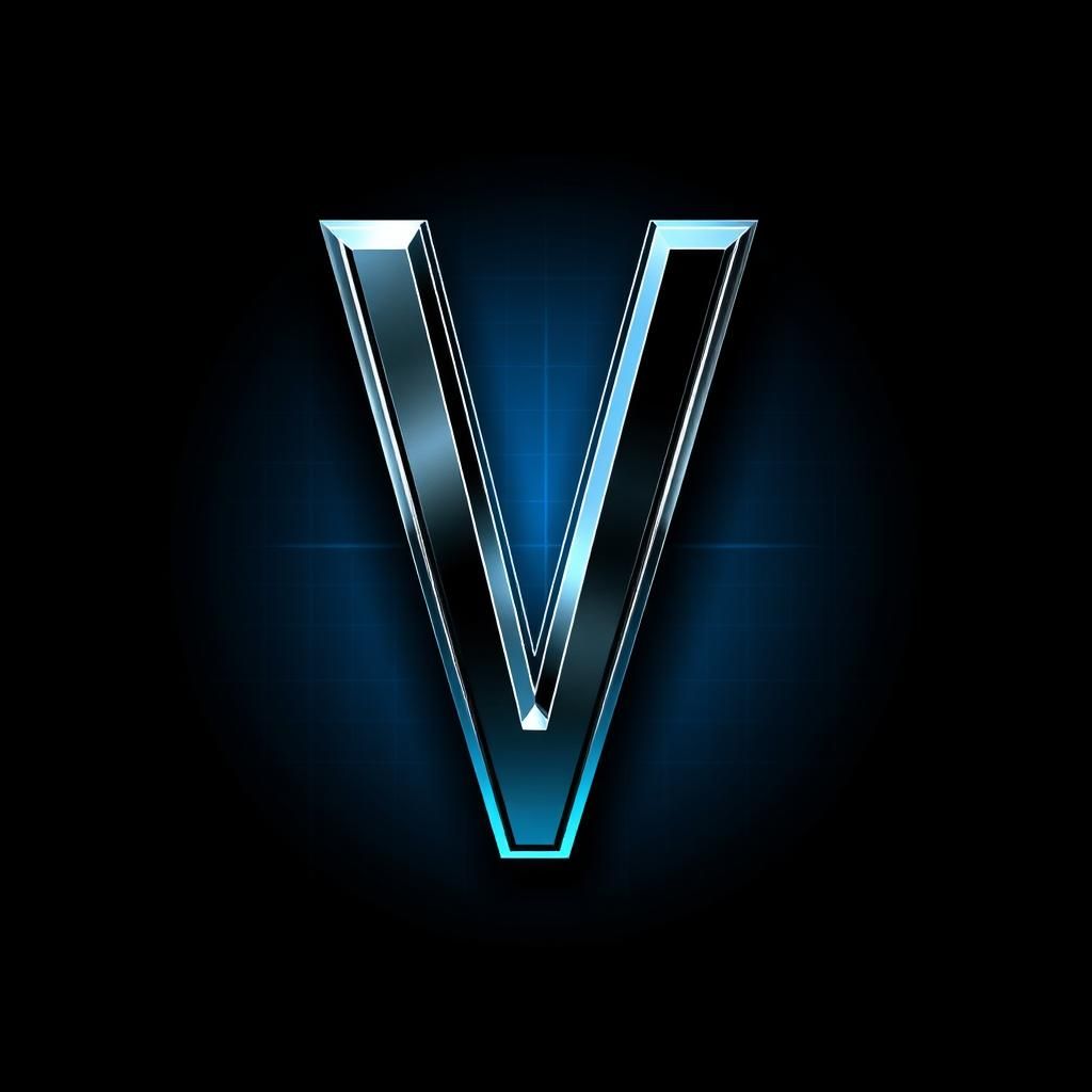 Futuristic Chrome V in Cyberpunk Style