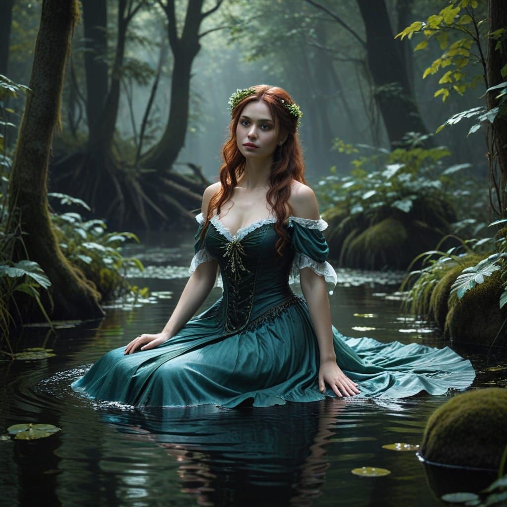 Rusalka: A Mystical Water Nymph Portrait