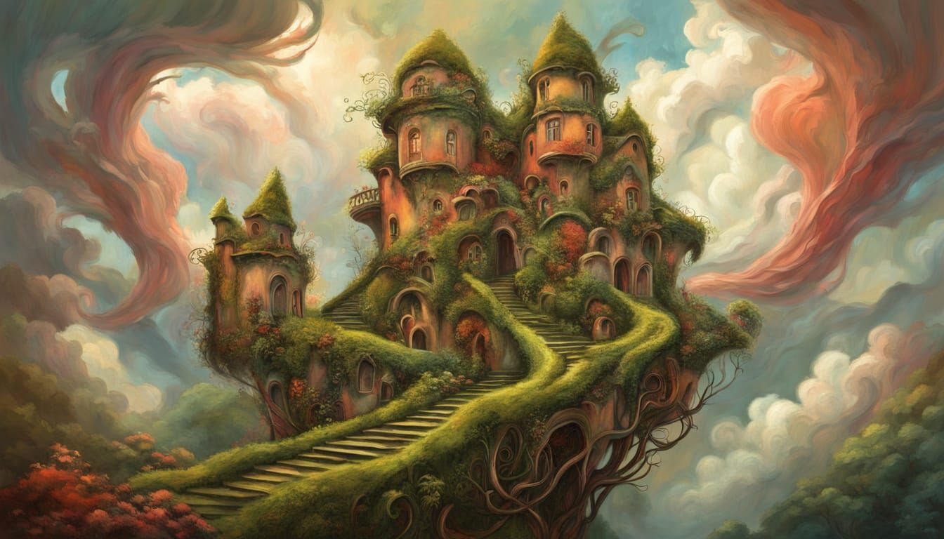 Whimsical Grand Villa Amidst Verdant Hillside