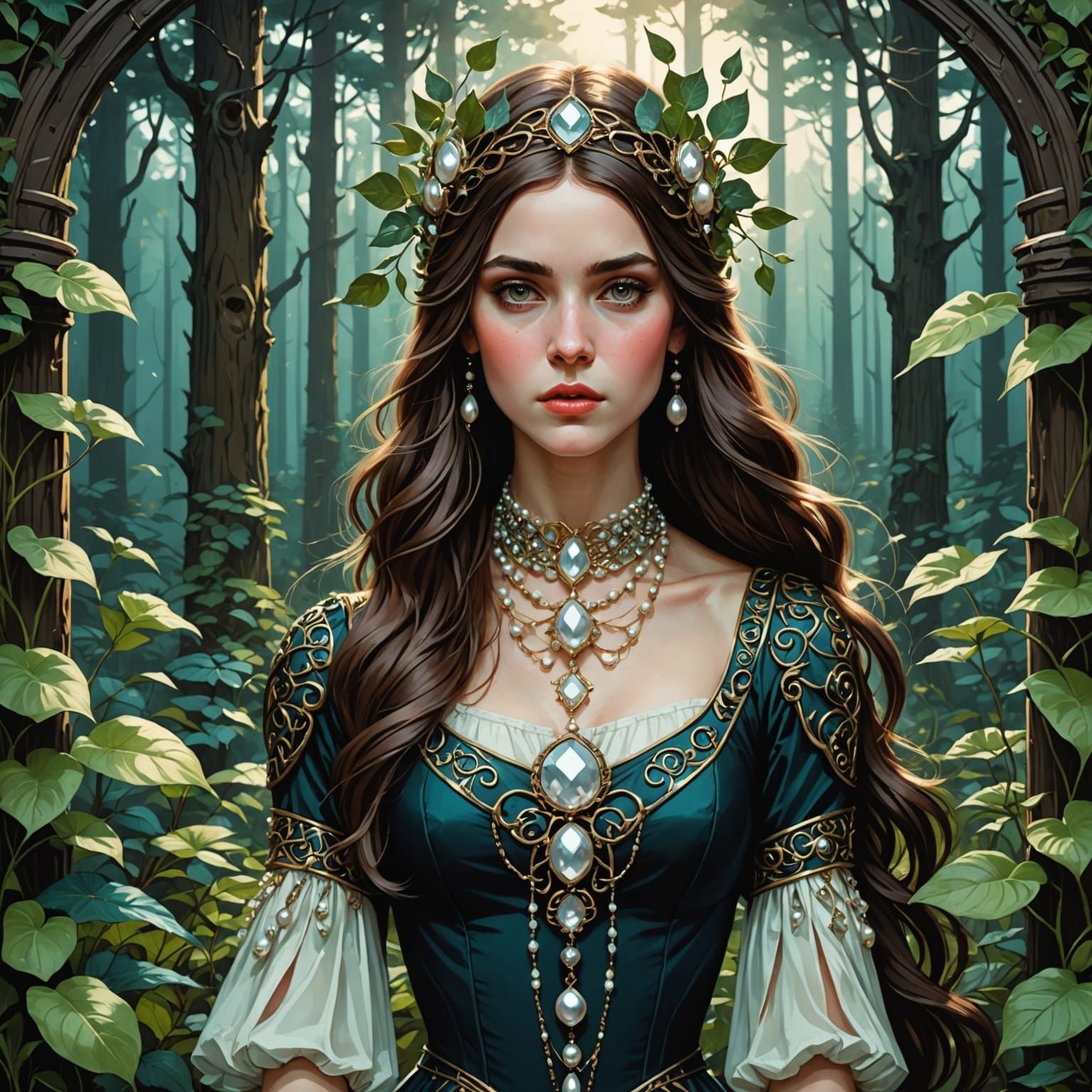 Pearl Thief in Art Nouveau Forest