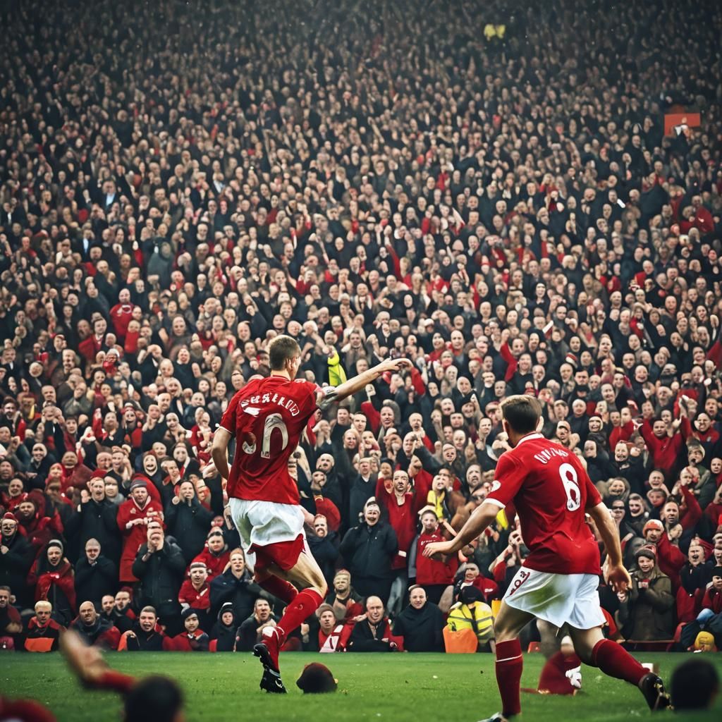 Steven Gerrard Scores Goal in Packed Stadium