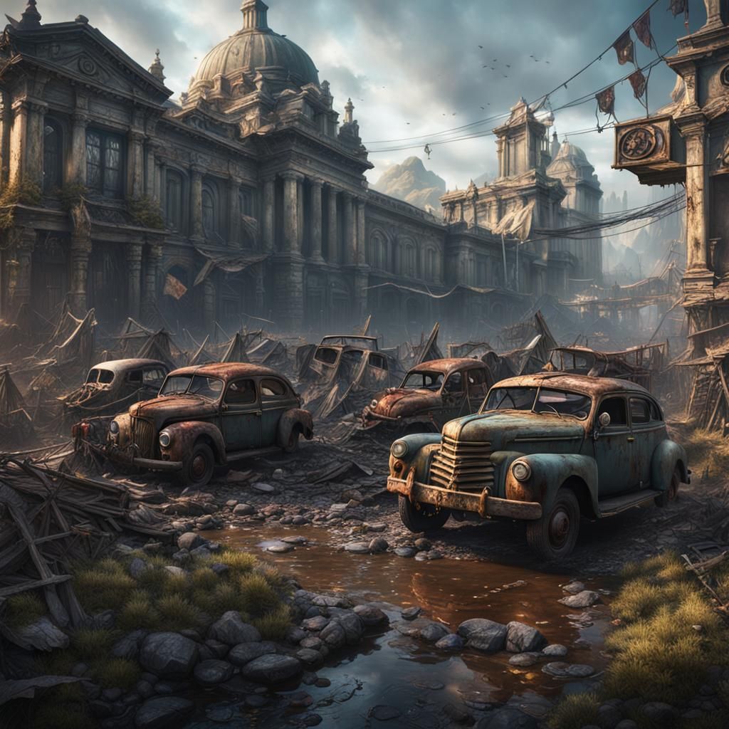 Zombie Apocalypse Matte Painting in Unreal Engine 5