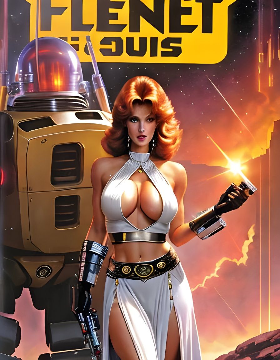 Retro Sci-Fi Space Princess with Laser Gun