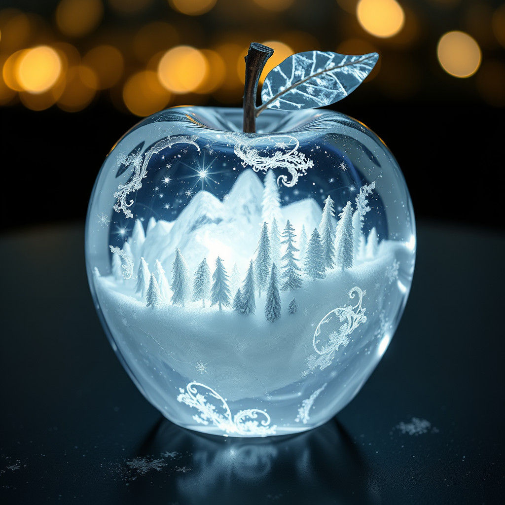 Crystal Apple Reveals a Miniature Winter Wonderland
