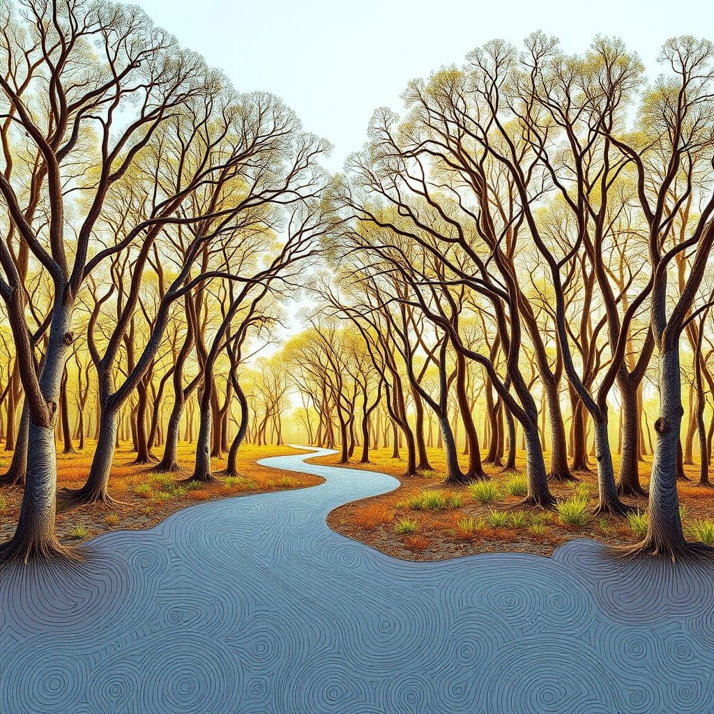 Abstract Fractal of New Mexico Cottonwood Bosque