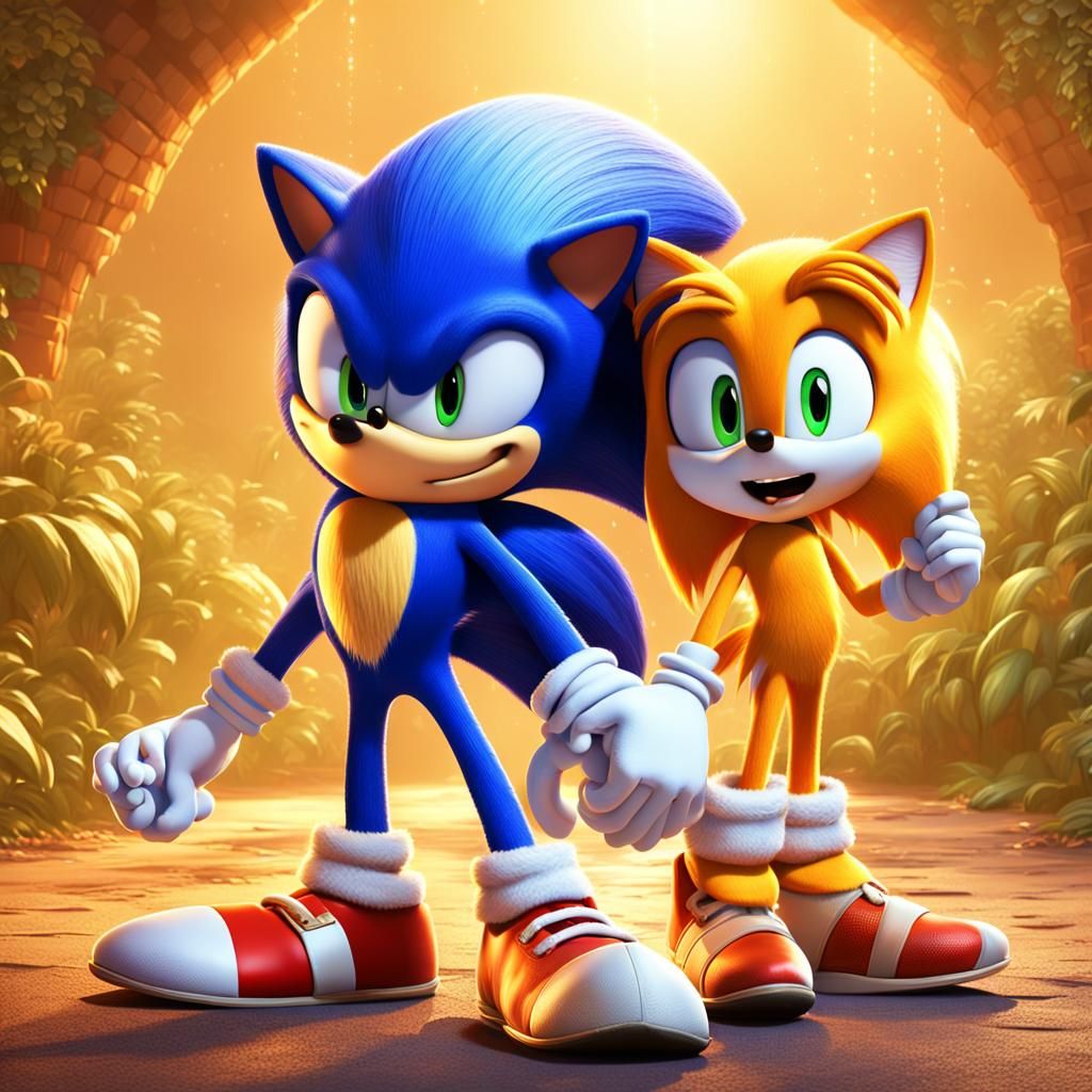 Sonic and Tails' Children: 3D Digital Art