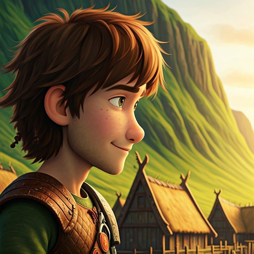 Hiccup Portrait in Dreamy Ethereal Landscape Style