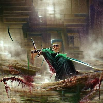 Sinister Swordsman Portrait in Fantasy Art Style