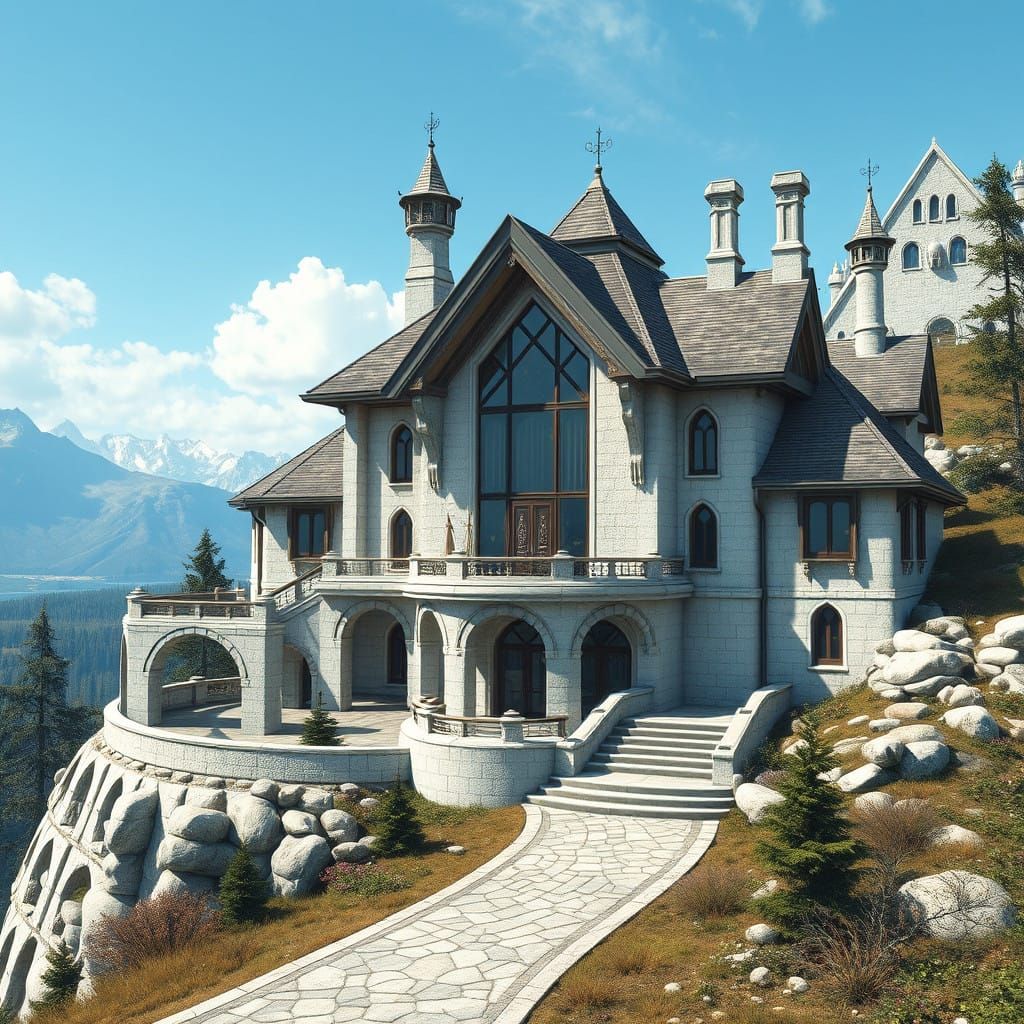 Surreal Ayleid-Style Diplomatic Residence Amidst Foothills o...