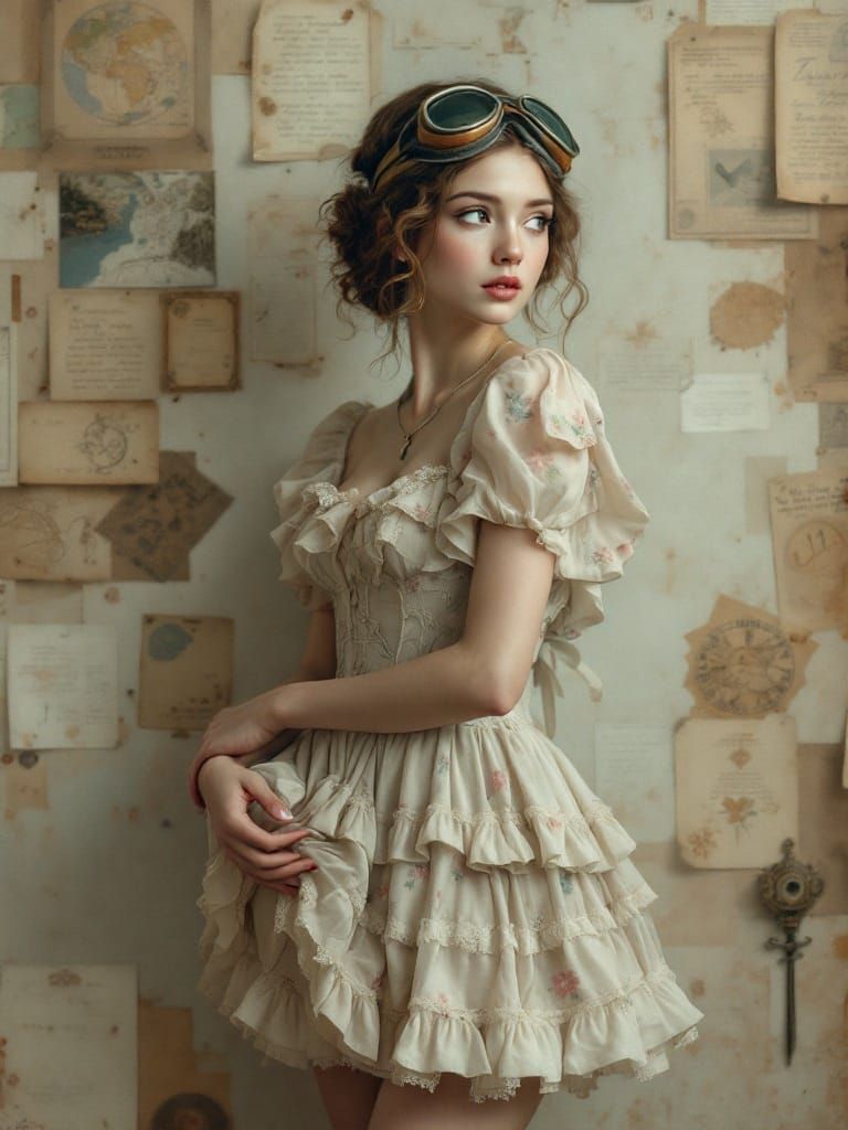 Dreamlike Fantasy Portrait with Vintage Elegance