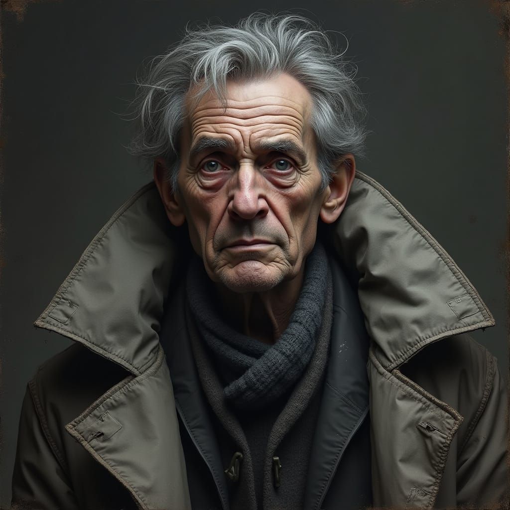 Gritty Hyperrealistic Portrait of a Man in Photorealism Styl...