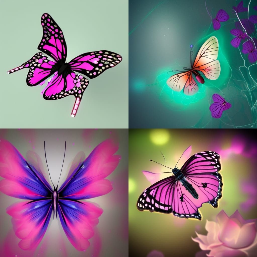 Glowing Pink Butterfly: Fantasy Concept Art