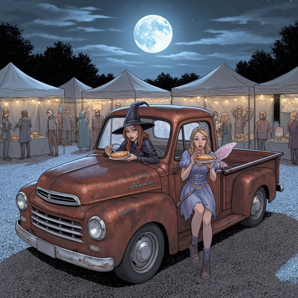 Teen Witches & Fairies Share Pumpkin Pie Under Full Moon