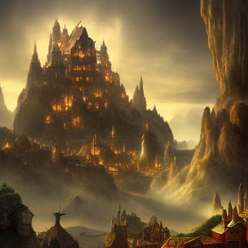 Prosperous Dwarf Town in Fantasy Belgian Style