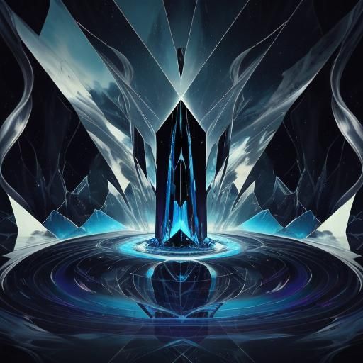 Surreal Distortions: A Dreamlike Scene in Deep Blues