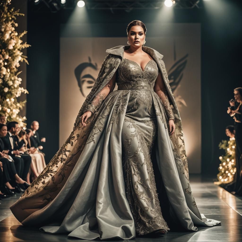 Plus-Size Model in Haute Couture Gown