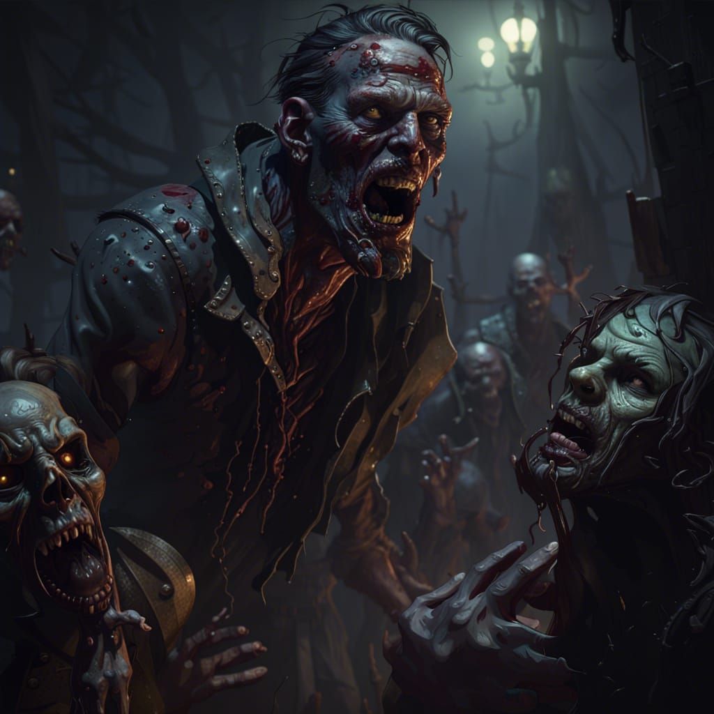 Zombies in Dark Fantasy Style, 8k Resolution