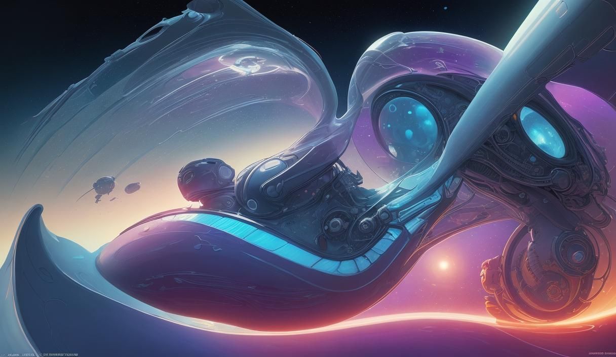 Spaceship Daily Life as Moebius Concept Art