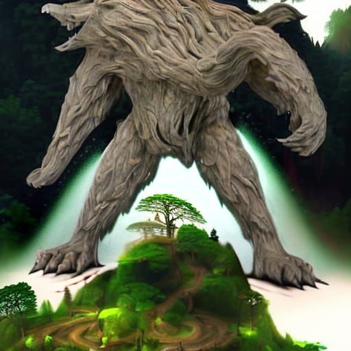 Misty Green Forest with Cobwebs: Digital Matte Painting