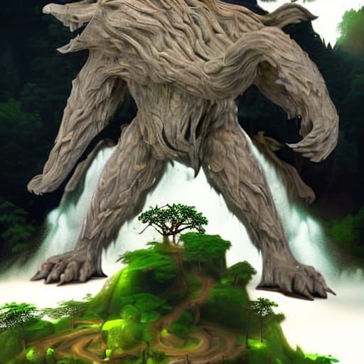 Misty Green Forest with Cobwebs: Digital Matte Painting