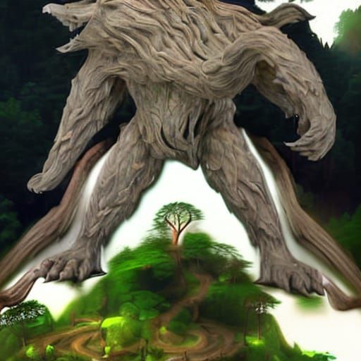 Misty Green Forest with Cobwebs: Digital Matte Painting