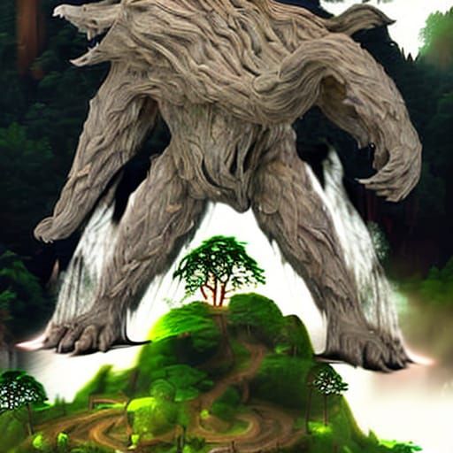 Misty Green Forest with Cobwebs: Digital Matte Painting