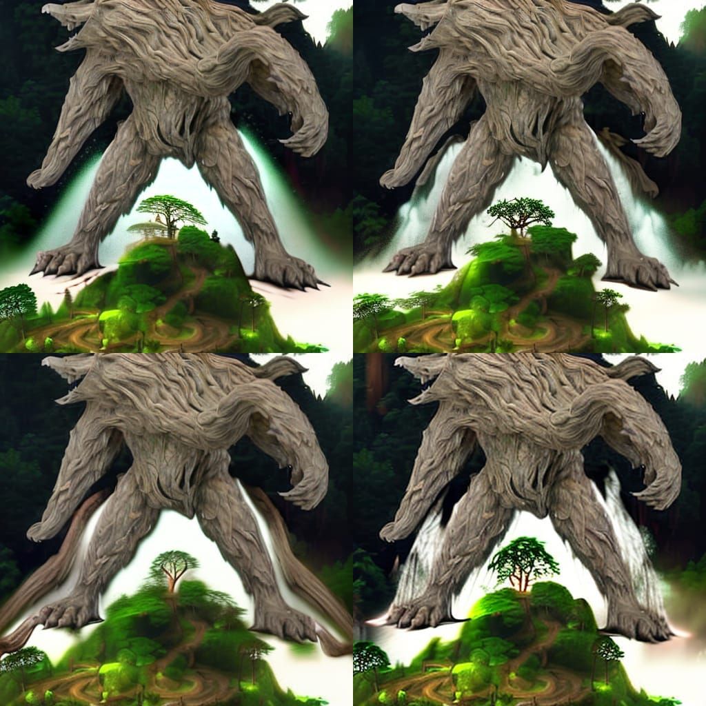 Misty Green Forest with Cobwebs: Epic Digital Painting