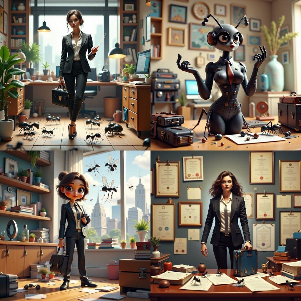 Business Ant Portrait in Gummy World Style