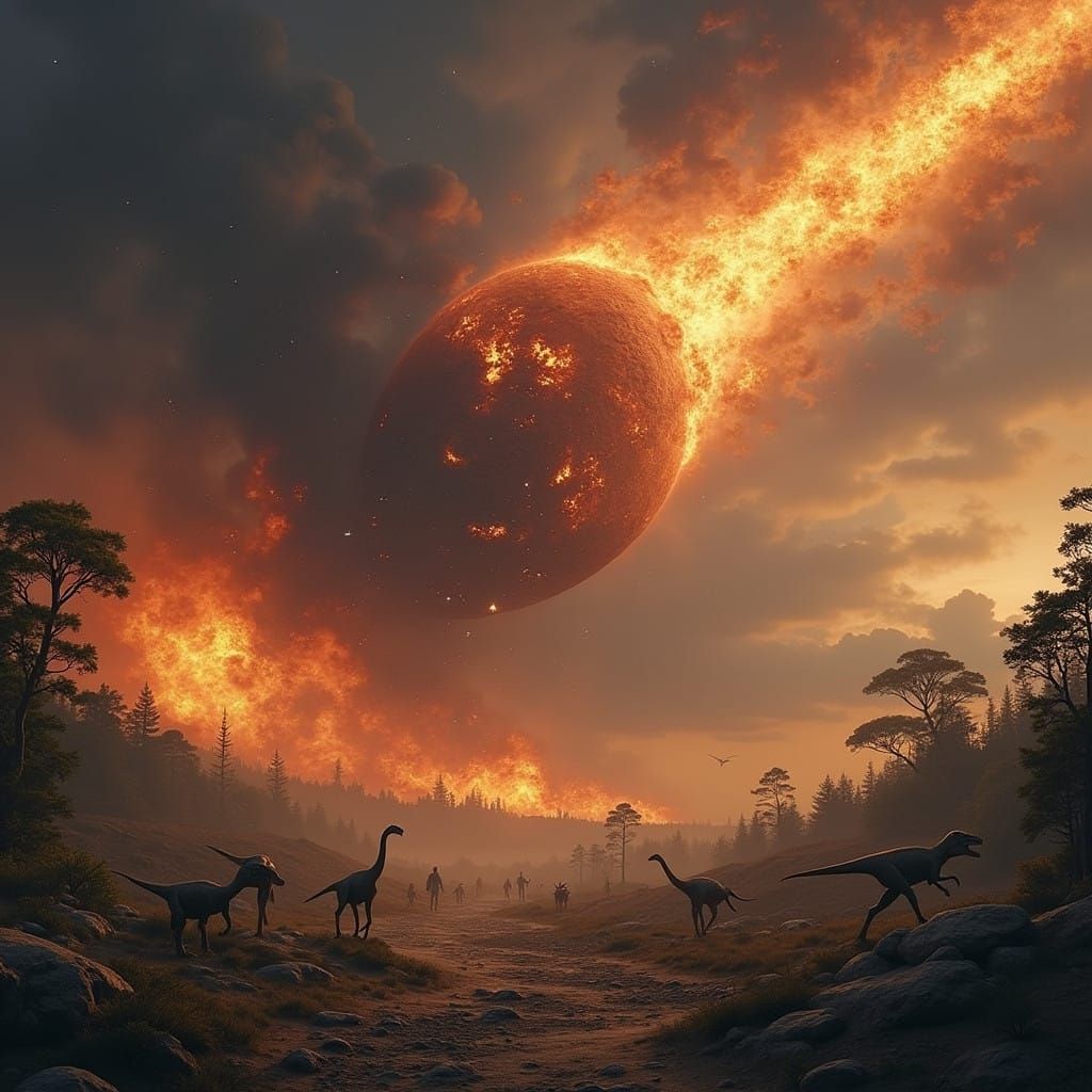 Apocalyptic Meteorite Impact in a Dystopian Landscape