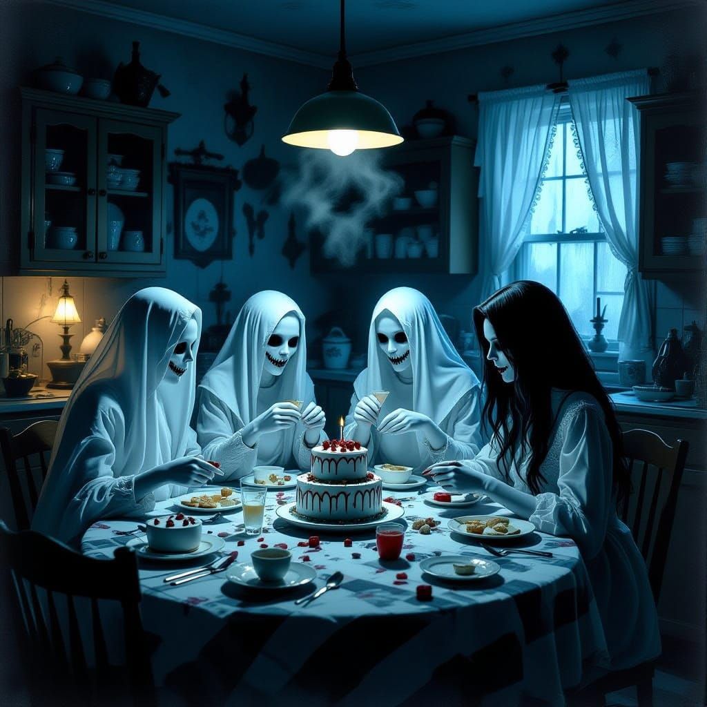 Supernatural Kitchen Party with Eerie Decorations