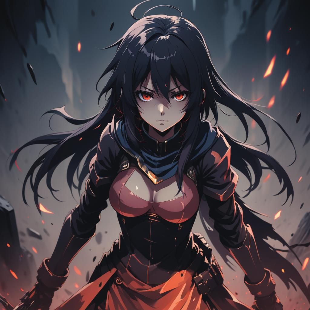 Grimdark Anime Scene in Cel-Shaded Style