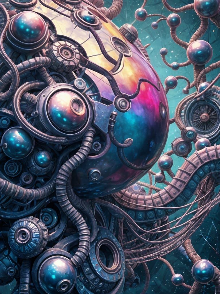 Surreal Xenoform Cityscape in Vibrant Colors