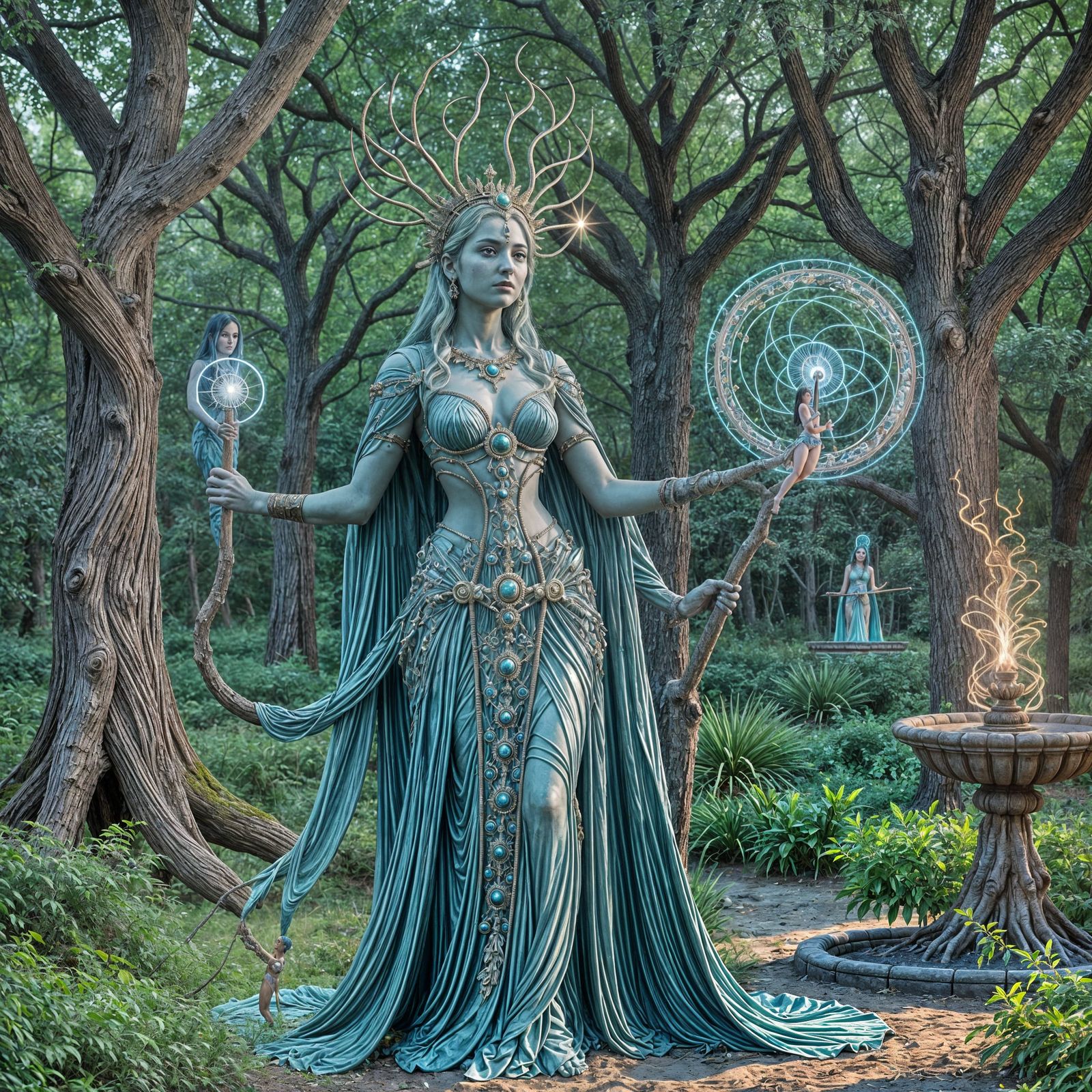 Celestial Goddess Overseeing Life Cycles