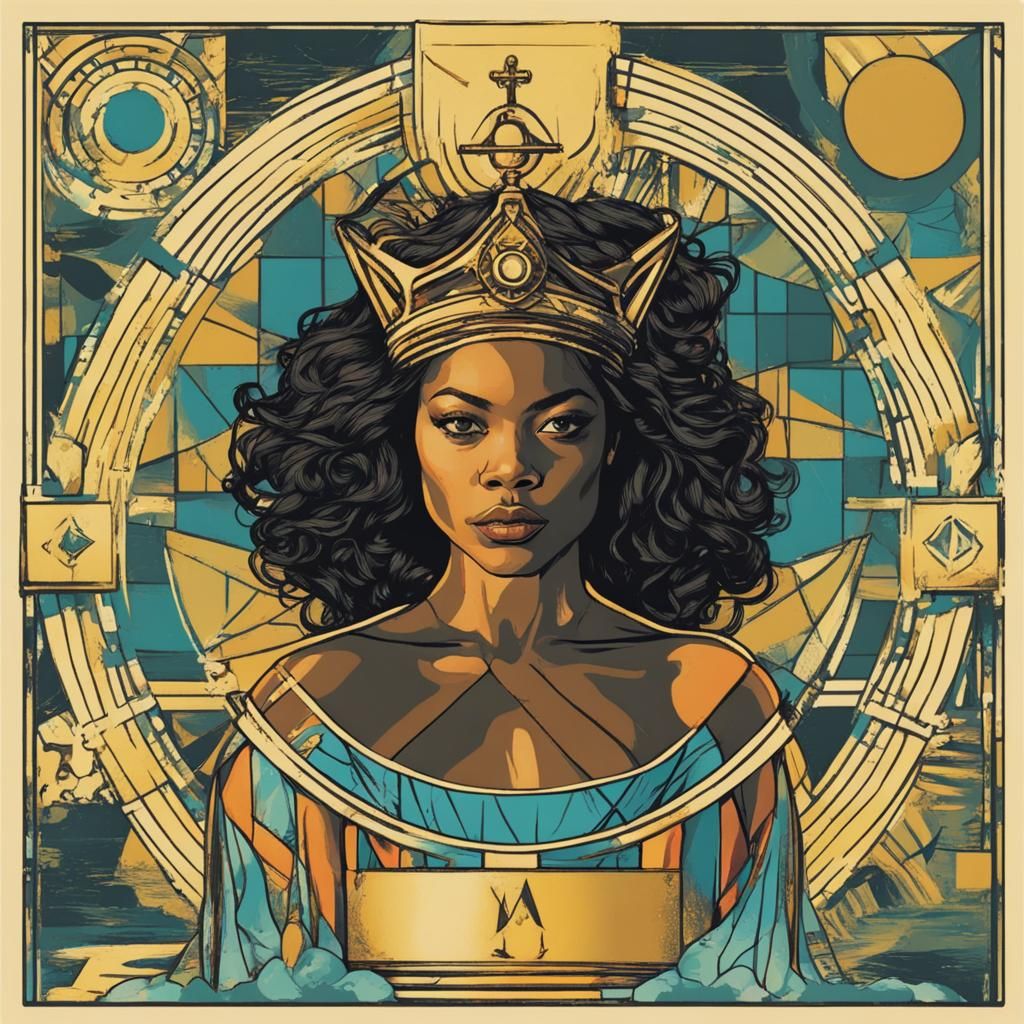 Calypso as The Empress Tarot Card in Pop Art