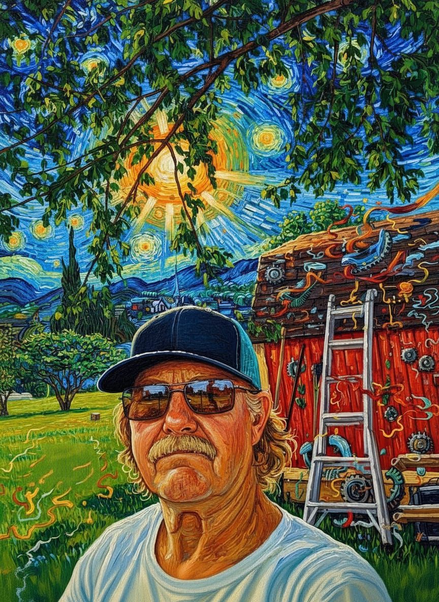 Detailed Illustration of Mystical Countryside Scene