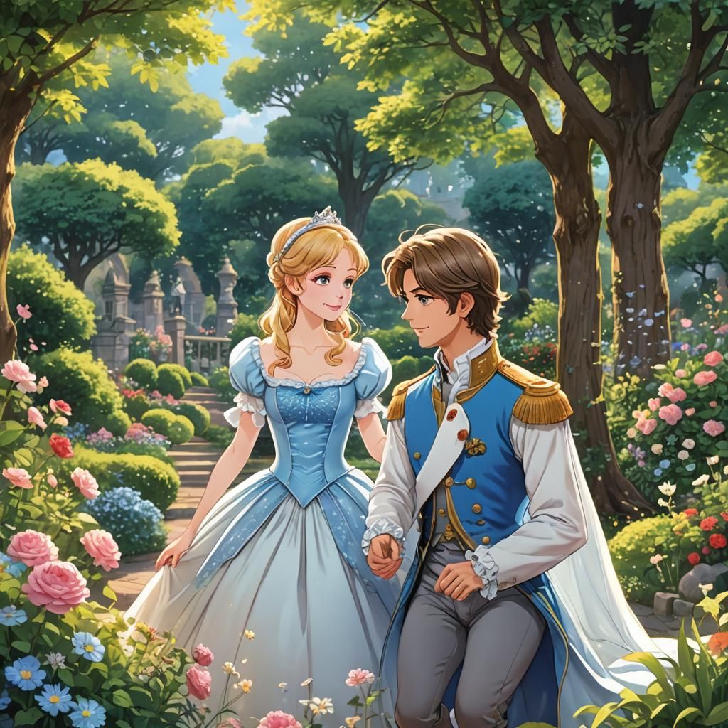 Cinderella and Prince Charming: Anime Style Garden
