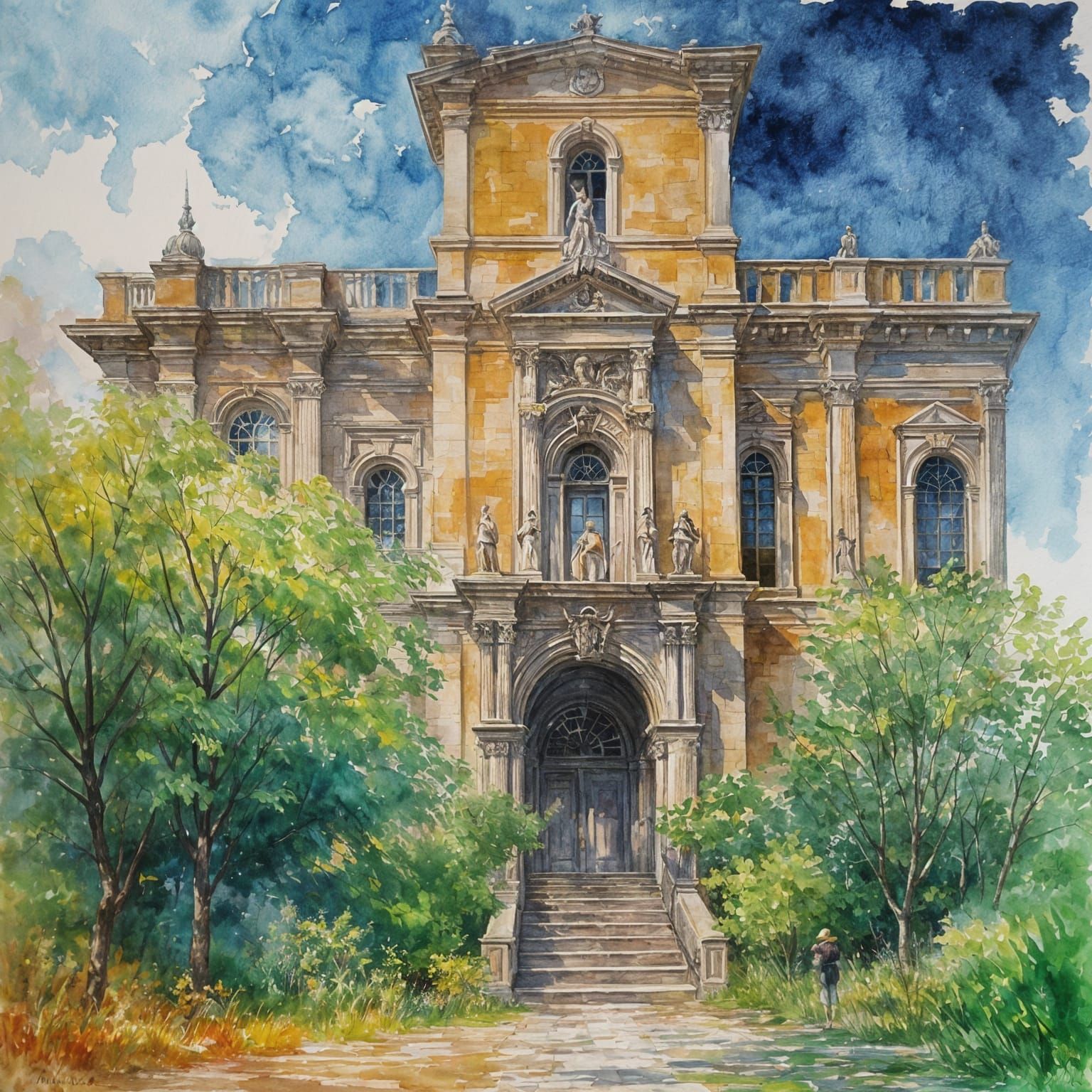 Epic Impressionist Masterpiece in Vibrant Gouache