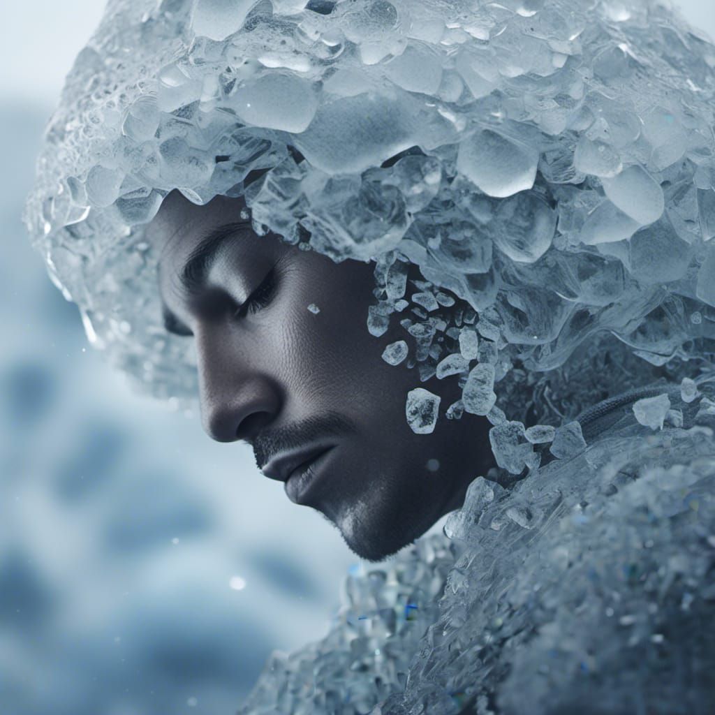 Surreal Portrait of a Sleeping Ice Giant