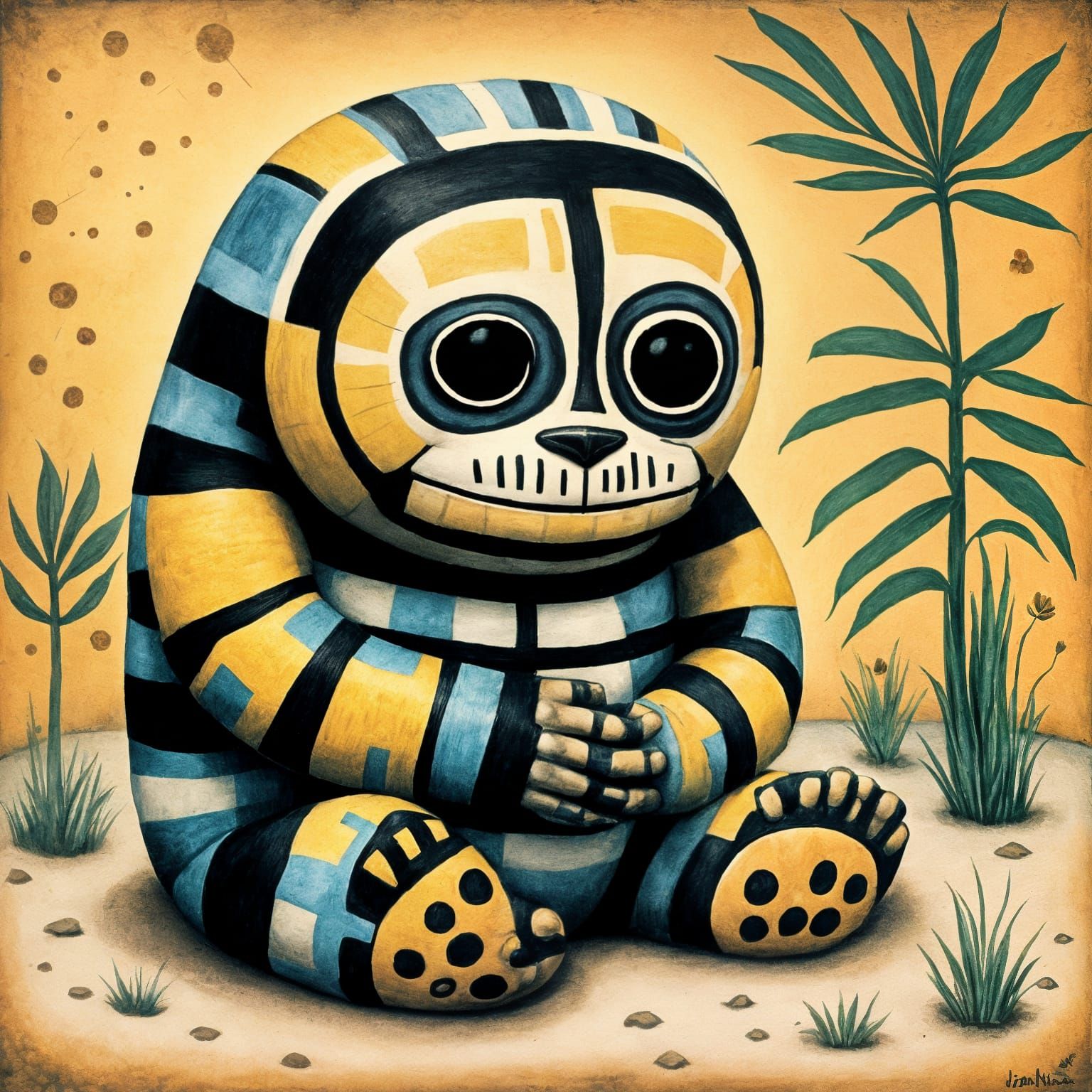 Quiet Moment in Dubuffet-Style