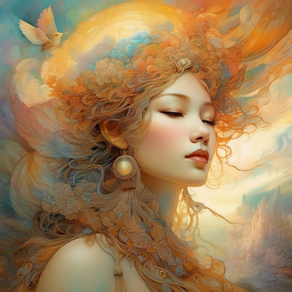 Eternal Gratitude: Magical Fantasy Cloudscape Illustration