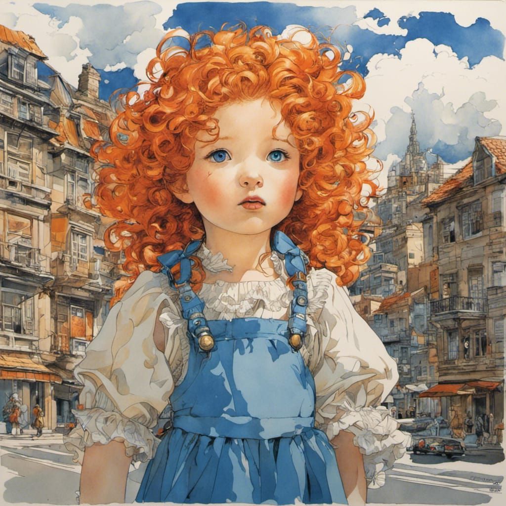 Merida as Adorable Toddler in Araki-Shinkawa Style