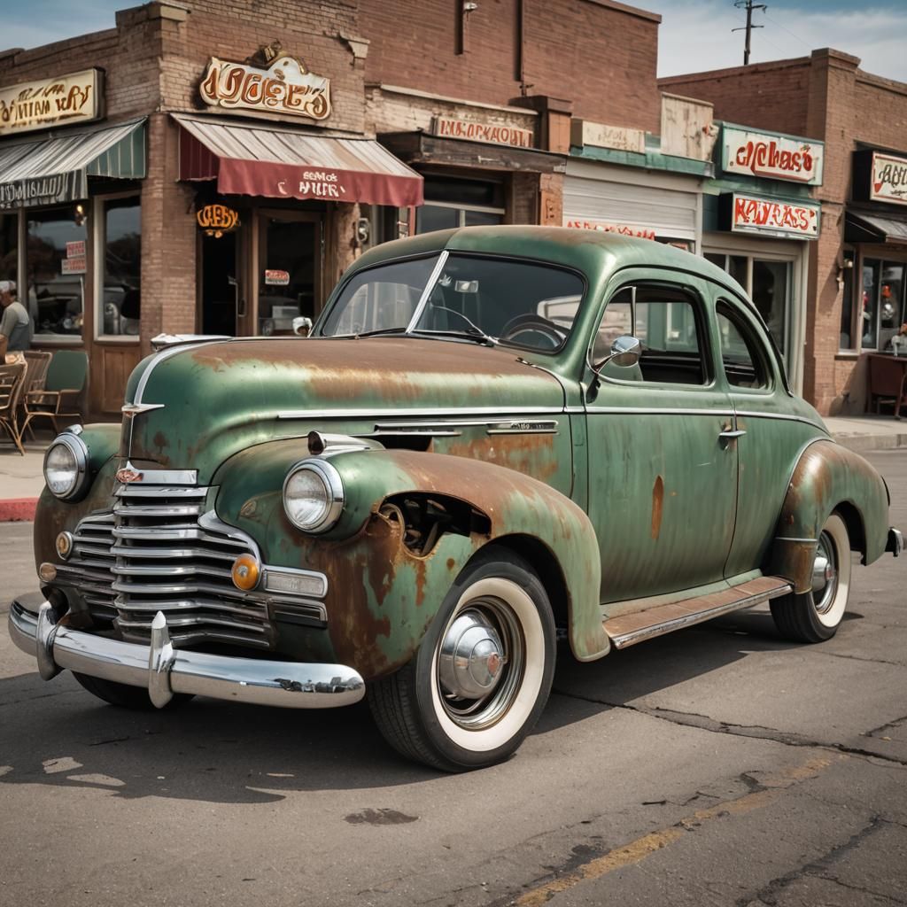 Confident Woman Poses in Post-Apocalyptic Desert Town